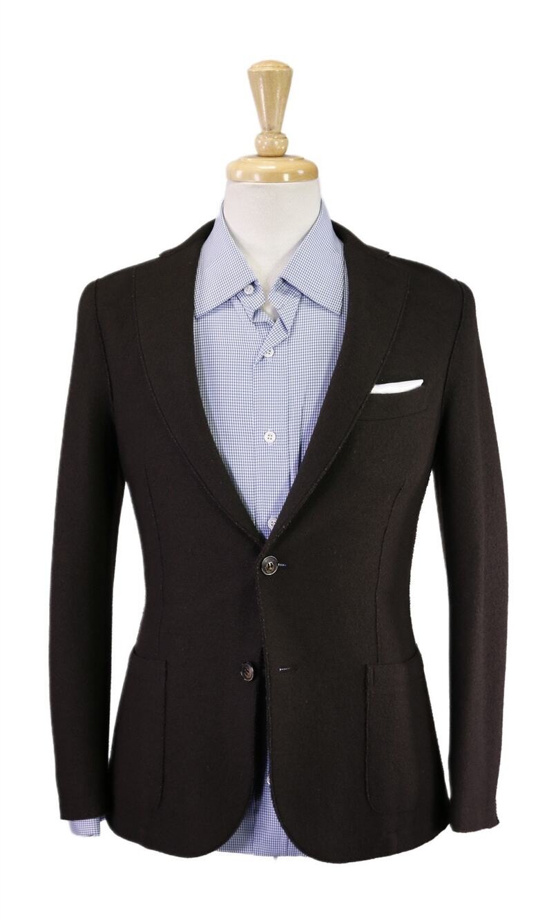 Eleventy Brown Wool Knit Sweater Unstructured Blazer Jacket EU 44 - US 34